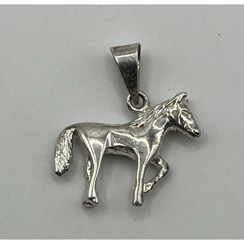 Sterling Silver 925 Horse Pendant Signed TH